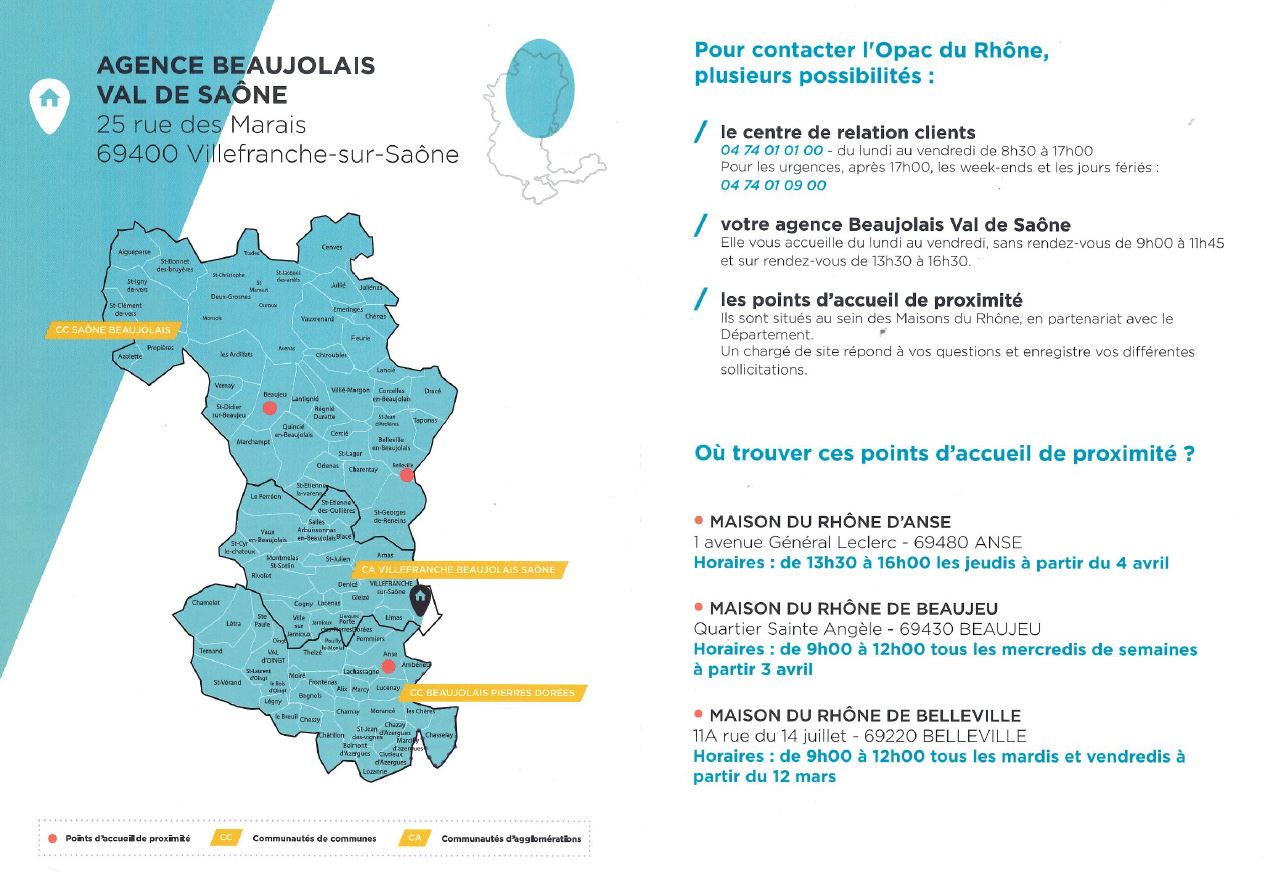 Agence et points d'accueil OPAC DU RHONE